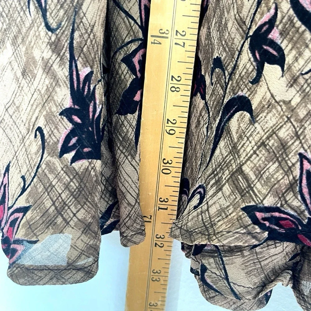 VTG Style & Co Womens Fairy Grunge Floral Maxi Skirt‎ Size 4 Petite Brown Bias